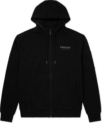 Freddy Felpa da Uomo con Cappuccio, Zip e Taschino sul Braccio