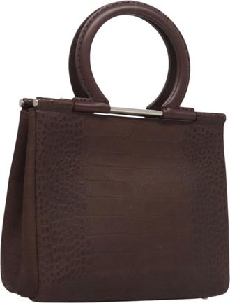 Ferragamo Gancini Handbag Leather Leather Handbag (Pre-Owned)