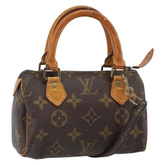 Louis Vuitton Speedy Mini Hl Handbag Monogram Canvas Brown Canvas Handbag (Pre-Owned)