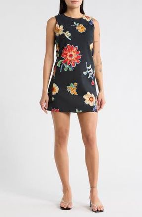 Desigual Floral A-Line Minidress in Black at Nordstrom Rack, Size X-Large