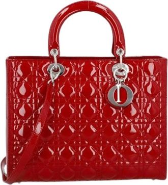 Dior Pre-owned Grosse Lady Dior - Dames - Vintage Handtas - Rood - ONE Size - Leer - Vintage