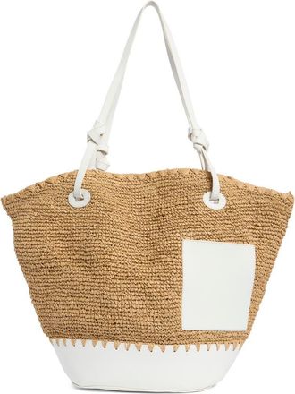 Collection XIIX Curved Straw Tote Bag in Natural White at Nordstrom Rack