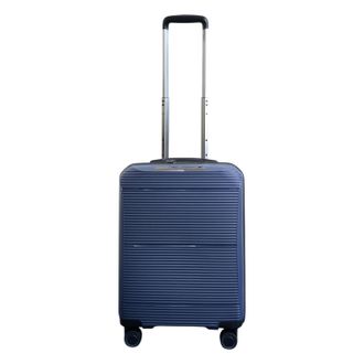 Infinity Leather Unisex Expandable PP Hardshell Cabin Suitcase 55 x 39 x 24 cm Luggage Suitable for Easyjet, Ryanair - Blue - Size Small