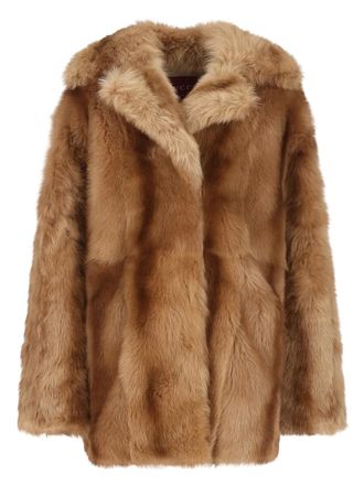 Gucci shearling coat - women - Lamb Shearling/Viscose - 42 - Brown