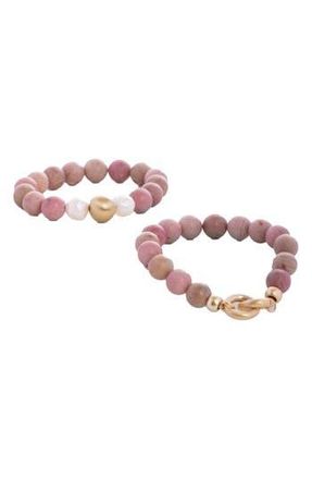 Saachi Set of 2 Eternity Stretch Bracelets in Pink at Nordstrom Rack