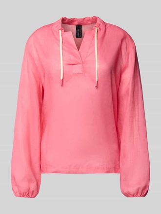 Marc Cain Regular Fit Bluse mit V-Ausschnitt und Tunnelzug in Pink, Gr&ouml;&szlig;e 34
