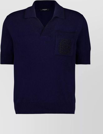 Balmain pocketed collar cuffs hem polo shirt