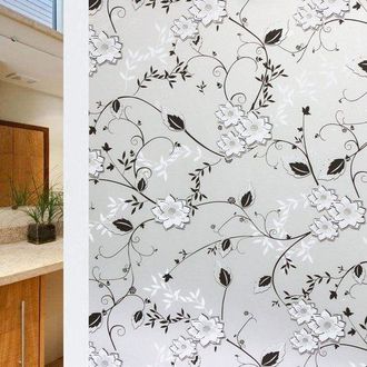 No Brand L&aacute;mina Opaca Para Privacidad Con Motivo De Pintura A La Tinta, Apta Para Puertas Y Ventanas De Ba&ntilde;o, Transl&uacute;cida Pero Opaca, Garantiza La Privacidad, 