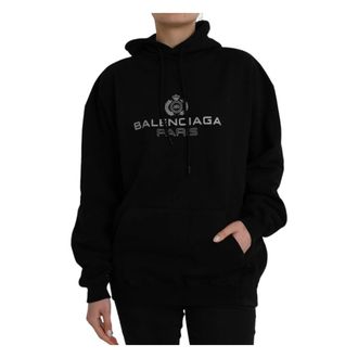 Balenciaga Dames, Sweatshirts & Hoodies, Zwart, Maat: XS Katoen