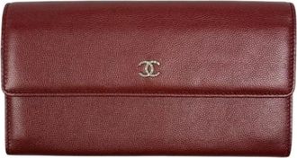 Chanel Pre-owned Wallets, female, Red, Size: ONE SIZE Pre-owned Vintage Long Wallet (Bi-fold)