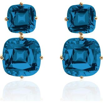 Goshwara Gossip Double Drop Earrings in Deep Blue at Nordstrom