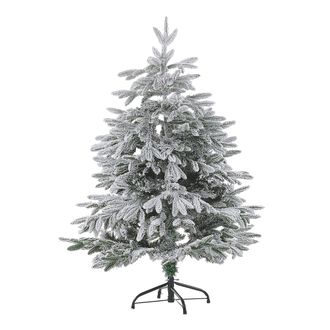 Beliani &Aacute;rbol De Navidad Artificial Base De Metal De Pvc Blanco 120 Cm Estilo Escandinavo Efecto Nieve Bassie