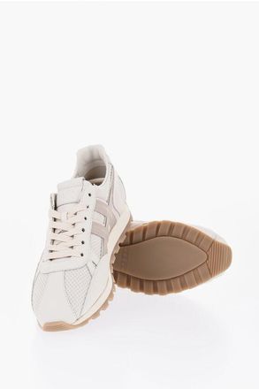 Hogan Leather And Fabric Lace-Up Sneakers size 39