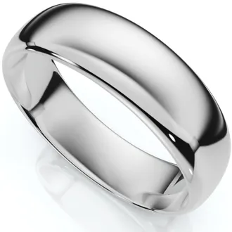 Pompeii3 6mm Wide High Polished Wedding Band 950 Platinum Plain Dome Ring Size Selectable
