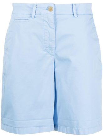 Tommy Hilfiger embroidered-logo cotton-lyocell-blend shorts - women - Lyocell/Cotton/Spandex/Elastane - 34 - Blue