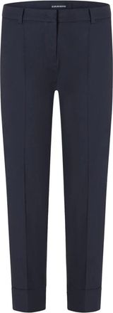 Cambio Cropped broek met persplooien - Dames - Vrijetijds broeken - Blauw - 2XL - Broeken