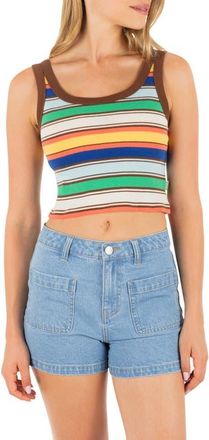 Hurley Haze Stripe Crop Tank in Chocolate at Nordstrom, Size X-Small