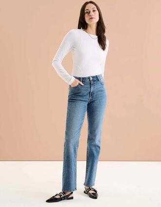 Omnes Womens Jana Straight Leg Jean - Blue - Size: 12