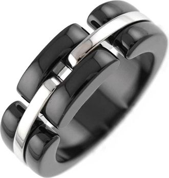 Chanel White Gold (18K) Ceramic Band Ring (Pre-Owned)
