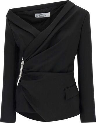 Giuseppe Di Morabito Black Asymmetric Neckline Blazer