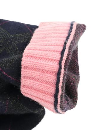 Chanel 1986-1988 gebreide jurk met geruit embleem - Blauw