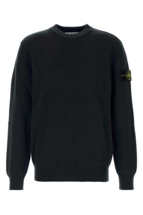 Stone Island Black Knitted Crew Neck Sweater