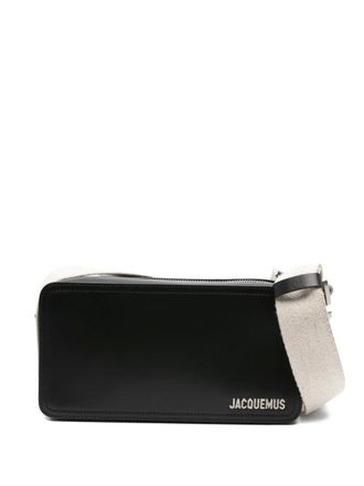 Jacquemus logo-plaque utility shoulder bag - men - Calf Leather - One Size - Black