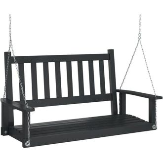vidaXL Banco Columpio Jard&iacute;n Con Cadenas De Metal Madera Abeto Marr&oacute;n Vidaxl