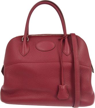 Herm&egrave;s Bolide Clemence Red Leather Handbag (Pre-Owned)