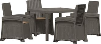 vidaXL Conjunto De Comedor De Jard&iacute;n 5 Uds. Gris Claro Y Taupe Pp Vidaxl