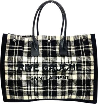 Saint Laurent Pre-owned Katoenen Schoudertas - Dames - Vintage Shopper - Veelkleurig - ONE Size - Katoen - Vintage