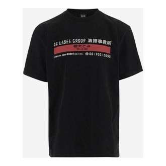 44 Label Group T-Shirts, male, Black, Size: 2XL Printed Cotton T-shirt