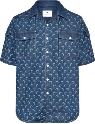 Marine Serre Moon-pattern Denim Shirt