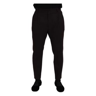 Dolce & Gabbana Broeken, Heren, Bruin, M, Katoen, Luxe Bruine Katoenen Chino Broek