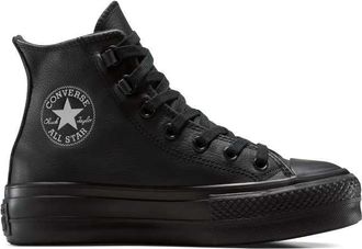 Converse Chuck Taylor All Star Lift Hi - Sneakers alte in pelle nere con plateau-Nero