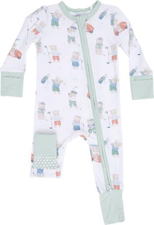Angel Dear Golfing Teddy Bears Convertible Jumpsuit in Beige Green at Nordstrom, Size 18-24M