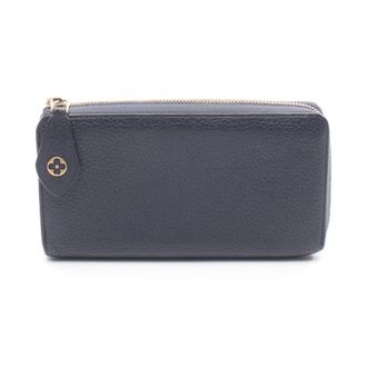 Louis Vuitton Navy Navy Blue Leather Long Wallet (Bi-Fold) (Pre-Owned)