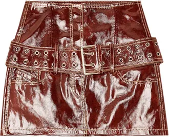 Diesel Mini Skirt with Patent Leather Finish