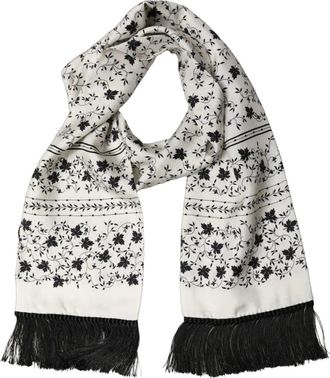 Dolce & Gabbana Bloemenprint Zijden Sjaal met Franjes - Dames - Zijden sjaals - Veelkleurig - ONE Size - Accessoires