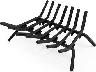 Costway Costway - Estante Para Le&ntilde;a Para Chimenea De 46 Cm, Soporte Para Le&ntilde;a Resistente Con 7 Barras De Hierro, Dise&ntilde;o En Forma De V Y Altura Elevada, Chimen