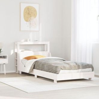 vidaXL Estructura De Cama Sin Colch&oacute;n Madera Maciza Blanca 90x190 Cm Vidaxl