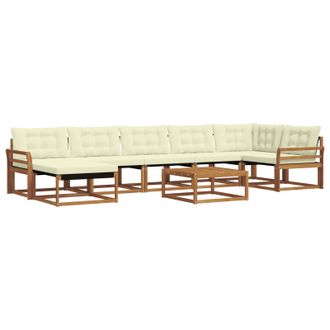 vidaXL Conjunto De Sof&aacute;s De Exterior Con Coj&iacute;n 22 Pcs Natural Y Crema Vidaxl