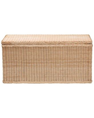 Baxton Studio Caden Braided Rattan Chest With Lift-Top Lid