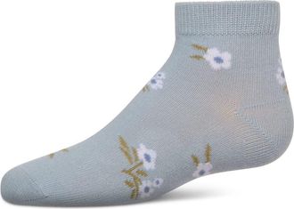 MeMoi Blissful Bloom Anklet Socks in Light Blue at Nordstrom, Size 6-12M