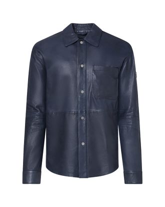 Peuterey Oriental Blue Leather Jacket