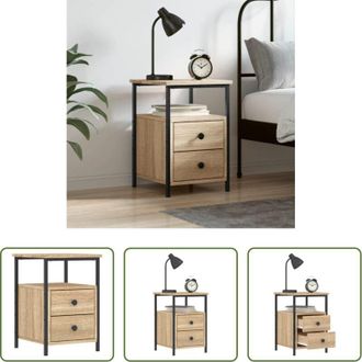 vidaXL Comodino industriale - Comodino Rovere Sonoma 34x35,5x50 cm in Legno Multistrato