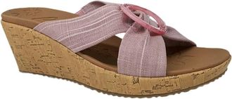 Skechers Womens Beverlee-Sail Twist Sandal In Violet Ore/melon Tint/pink Glaze