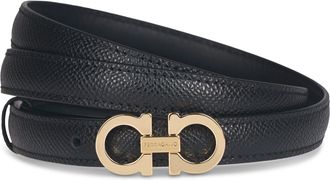 Ferragamo Textured Calf Leather Belt With Gold-Tone Buckle