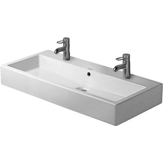 Duravit Vero Lavabo Con Rebosadero Piso Para Grifer&iacute;a 1000x470mm Geschl 2 Orificios Para Grifer&iacute;a Blanco - Duravit