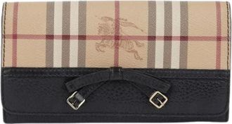 Burberry Pre-owned Wallets, female, Multicolor, Size: ONE SIZE Pre-owned Haymarket Long Wallet